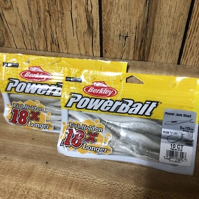 Paquete de 2 cebos de pesca suaves Berkley 5" Power Jerk Shad Fluke nuevos Foto 1 de 3