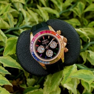 rainbow Seiko daytonaa Mod Rose black / Vk63 movement watch mod - Bild 1 von 3