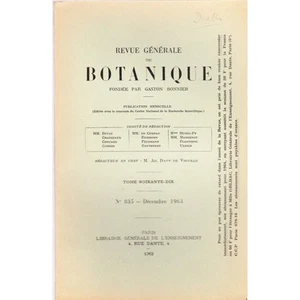 REVUE Générale de BOTANIQUE par Gaston BONNIER N°835 Illustrations RARE Déc 1963 - Picture 1 of 1