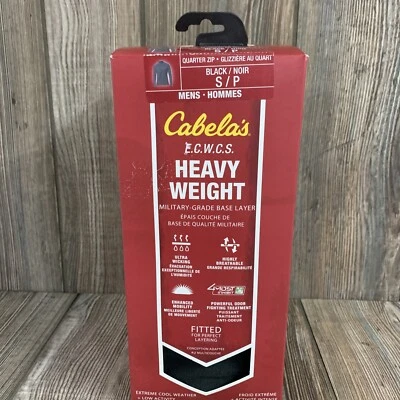Cabela's Men's Black ECWCS Heavy Weight Quarter Zip Pullover Shirt- Size Small - Image 1 of 4