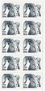 US American Bighorned Sheep 20c Stamp Block of 10 Scott #1949a - Picture 1 of 1