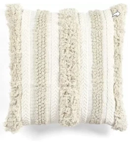 NEW Lush Decor Cream Natural Textured Pillow Cover Rug 20x20 Case Removable $55 - Picture 1 of 9