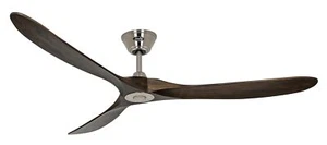 Designer Ceiling Fan Without Light Eco Genuino Chrome Walnut 180 Remote Control - Picture 1 of 4