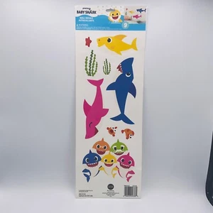 BABY SHARK WALL STICKERS Room DECALS Removable Sheet of 9 Nursery Kids Pinkfong - Picture 1 of 9