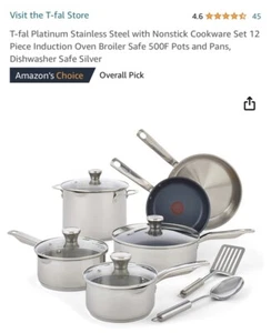 t fal platnium steel 12 peice set - Picture 1 of 2
