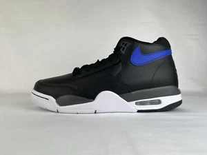 Nike Flight Legacy Mens Black Hyper Blue Basketball Shoes Sz 9.5 - 13 BQ4212 003 - Picture 1 of 9