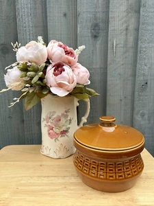 Vintage Adams Micratex Casserole Lidded Pot Brown Farmhouse Style - Picture 1 of 9