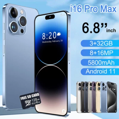 2025 i16 Pro Max Unlocked 4G Smartphone 3+32GB Android Dual SIM Cheap Cell Phone - Image 1 of 4