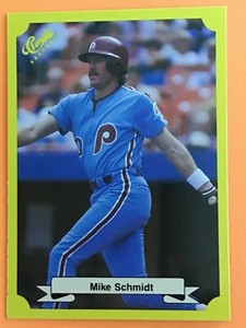 1987 Classic Travel Update Mike Schmidt YELLOW-GREEN BACK #101