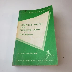 Complete Poetry and Selected Prose by Walt Whitman Riverside Editions A34 1959 - Picture 1 of 19