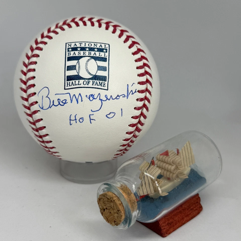 Bill Mazeroski signed Rawlings HOF Logo Baseball JSA COA Inscribed Auto A3811 - Image 1 of 1