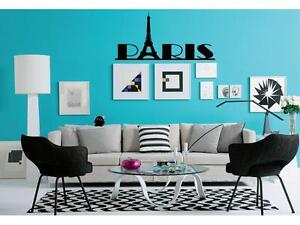 PARIS Girls Wall Decal Sticker Quote DIY Vinyl Home Decor Words Letters 
