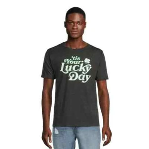St. Patrick’s Day Men’s Graphic T-Shirt " 'tis Your Lucky Day" Gray L(42/44)XGY - Picture 1 of 2
