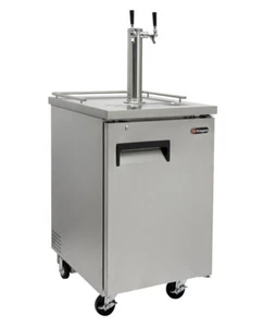 Kegco 2 Tap Commercial Direct Draw Keg Dispenser Stainless - NO DISPENSE KIT - Picture 1 of 10