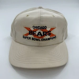 VINTAGE Chicago Bears Hat Cap 1986 Super Bowl Champions XX Snap Back White - Picture 1 of 7