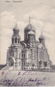 Ansichtskarte Feldpost Libau Kathedrale Lettland gelaufen 1917 Postkarte AK - Bild 1 von 2