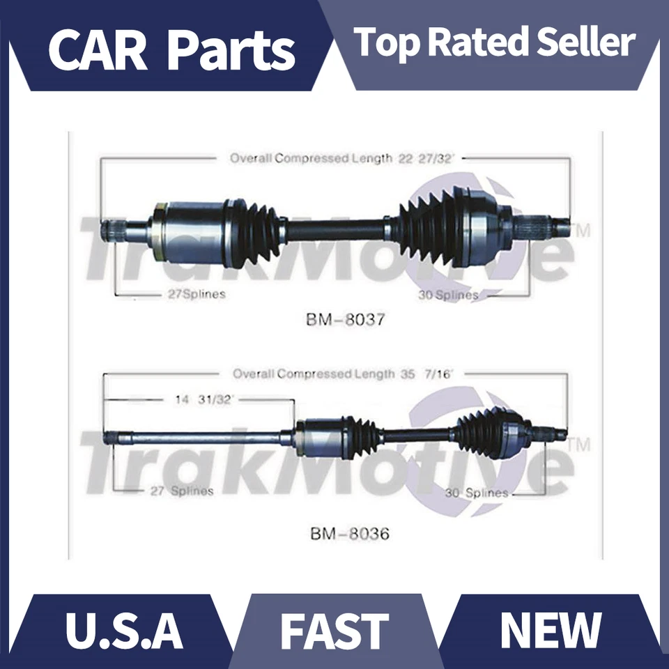 Par de conjuntos de eje delantero CV SurTrack para BMW 325xi 330xi AWD 2001-05_HL Foto 1 de 4