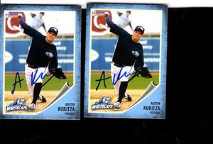 2 Austin Kubitza 2014 West Michigan Whitecaps auto signed team set cards