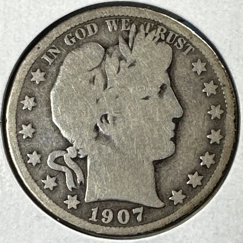 1907-D 50C Barber Half Dollar (75107) Cover