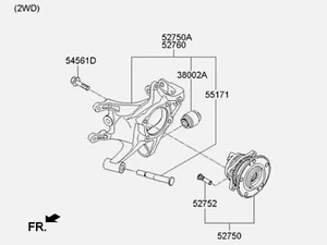 GENUINE CARRIER ASSY-REAR AXLE,RH 527203R100 for K7 08 - Imagen 1 de 1