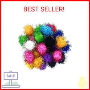 60 Pcs Cat Balls Toys, 1.8 Inch Sparkle Balls, Tinsel Glitter Pom Pom Balls Cat' - Picture 1 of 1