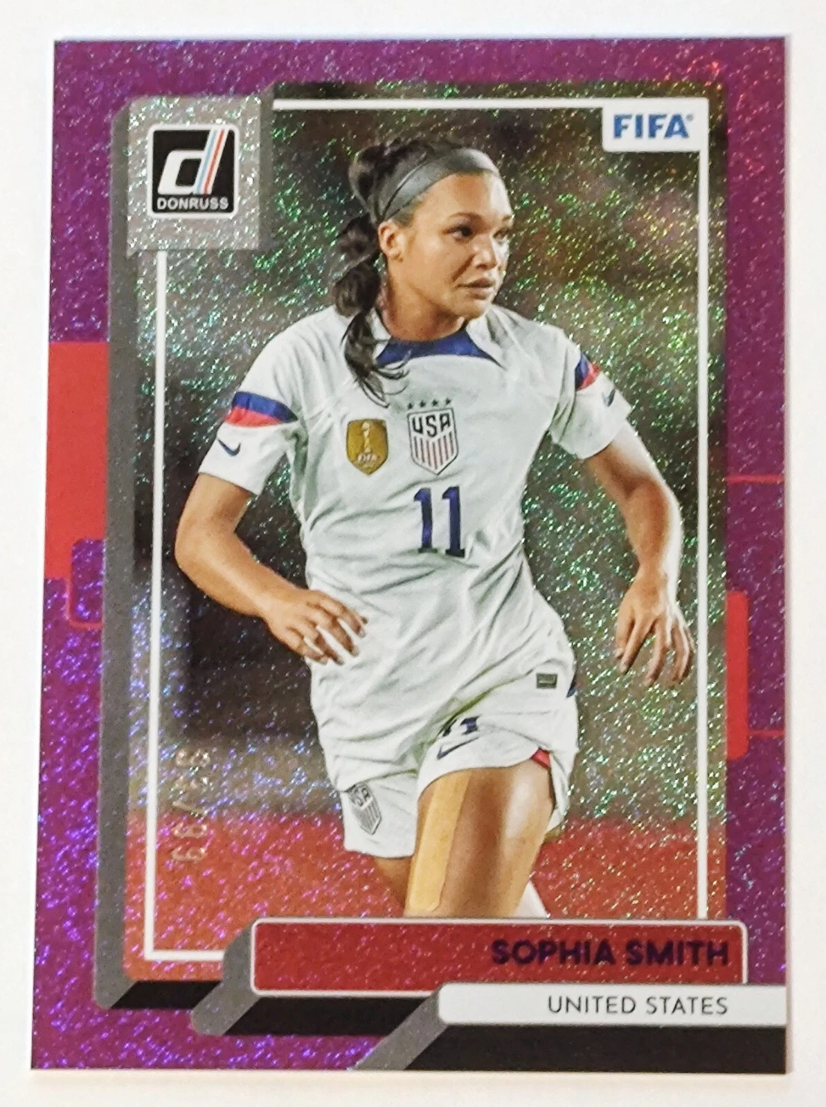 2022-23 Sophia Smith Donruss Soccer #129 Purple Serial 93/99 USWNT FIFA Soccer