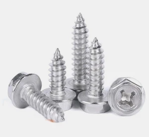 M3 M4 M5 M6 A2 304 Stainless Flanged Phillips Drive Hex Head Self-Tapping Screws - Picture 1 of 6