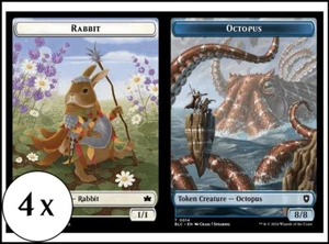MTG - 4 x Rabbit (1/1) / Octopus (8/8) Token - Bloomburrow - Playset 4x x4 - Picture 1 of 2