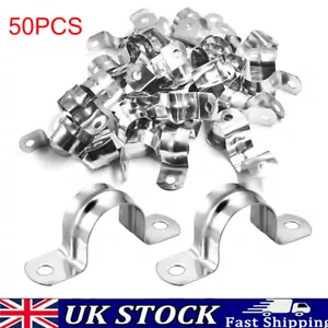 50PCS Saddle Tube Clip Clevis Brackets Stainless Steel Plumbing Pipe 8-50mm UK - Picture 1 of 7