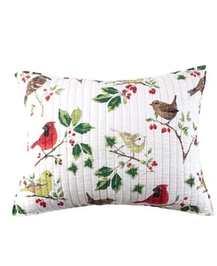 Levtex Standard Pillow Sham, Joy Birds, Striped Tie Back - Picture 1 of 1