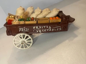 Vintage Cast Iron Wagon Cart Fresh Fruit & Vegetables AS IS for parts - Picture 1 of 6
