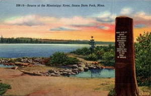 POSTAL SOURSE OF THE MISSISSIPPI RIVER ITASCA PARK MINNESOTA - Imagen 1 de 2