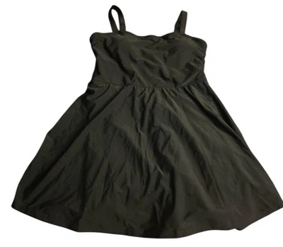 Traje de baño negro de una pieza para mujer vestido vacaciones crucero talla grande pantalones cortos Foto 1 de 4