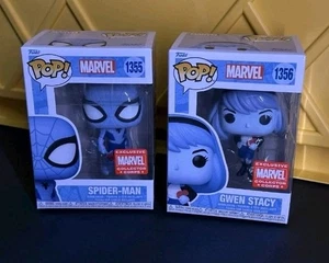 Funko Spider-man Gwen Stacy Blue Marvel Collector Corps 1355 1356 - Picture 1 of 2