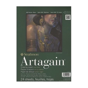 400 Series Artagain Pad, Coal Black Paper, Glue Bound, 9x12 inches, 24 Sheets... - Picture 1 of 2