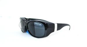 FOSTER GRANT SOLAR SHIELD POLARIZED BLACK W/SILVER OVER RX SUNGLASSES 817785 - Picture 1 of 8