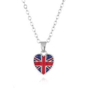Union Jack Heart Necklace Brilliant Patriotic Jewellery Stainless Steel NEW - Picture 1 of 6