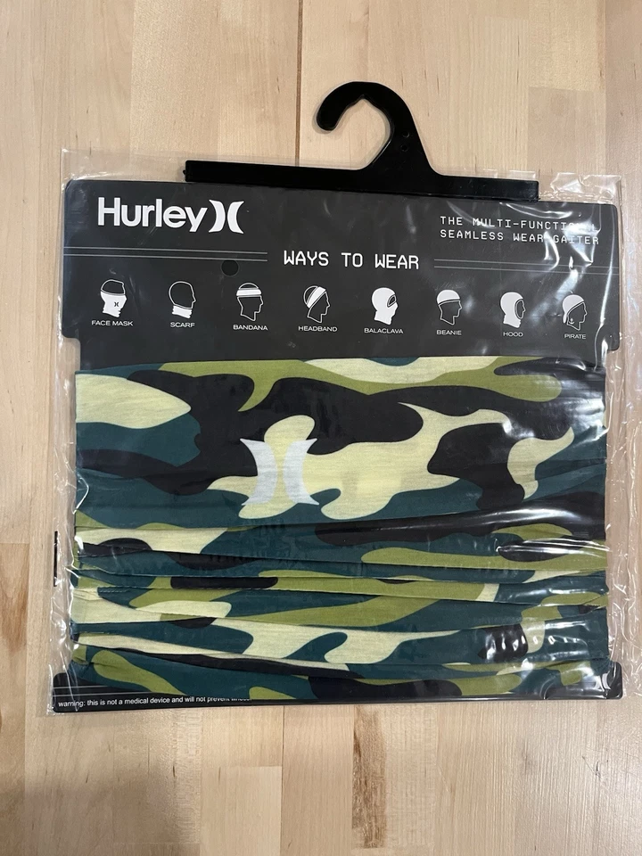 HURLEY Verde Camuflaje Cuello Polaina Bufanda Máscara Facial Polvo Caminata Activo Sendero ATV Caza Foto 1 de 1