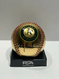 RICKEY HENDERSON SIGNED AUTO AUTOGRAPH GOLD OML-SELIG BASEBALL BALL PSA/DNA - Picture 1 of 2