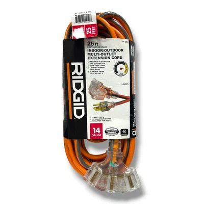 *Cabo de extensão multi-saída RIDGID 25 pés interno/externo (medidor 14) 524 646 - Imagem 1 de 2