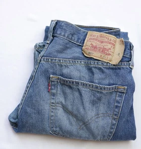 Levis 501 Original Straight Lg Button Fly Jeans mens size W33 W34 L32 M Medium - Bild 1 von 9