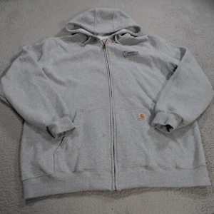 Carhartt K122 HGY Sweatshirt Hoodie Mens XL Midweight Hooded Workwear Front Zip - Picture 1 of 8