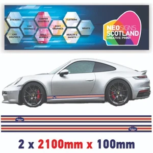 RO100 Rothmans Seitenstreifen mit Logo laminiert für Porsche Aufkleber Grafik Decal - Bild 1 von 1