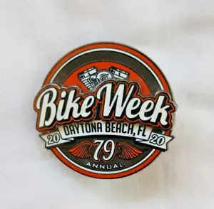 Daytona Beach Bike Week 2020 79th Anniversary Pin Jacket Vest Pin - Picture 1 of 3