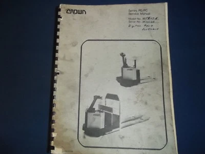CROWN PE SERIE PC ANDADOR DE PALETAS CARRETILLA ELEVADORA TALLER DE SERVICIO MANUAL DE REPARACIÓN LIBRO  Foto 1 de 4