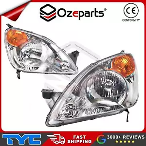 Pair LH+RH Head Light Lamp Amber Lens For Honda CRV CR-V RD SUV 2001~2004 - Picture 1 of 4