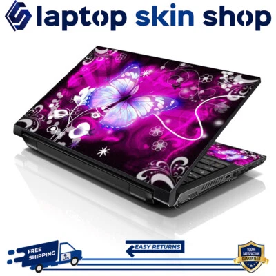 Laptop Skin Sticker Notebook Decal Purple Butterfly for Apple Asus Dell 13"-16" - Image 1 of 4