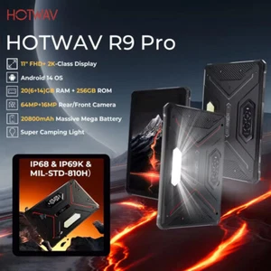 HOTWAV R9 Pro 4G IP68 Tablet 11'' FHD+ 2K 20GB+256GB 20080mAh Camping Light 64MP - Picture 1 of 12