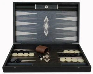 Manopoulos Ebony Burl Luxury Backgammon Set - Handmade in Greece - Picture 1 of 5