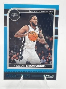 2024-25 NBA Hoops #218 Julian Champagnie Teal 53/175 - Spurs - Picture 1 of 2